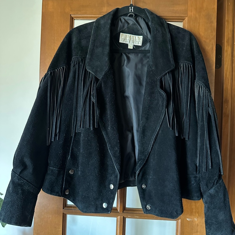 Black Suede Fringe Jacket
